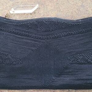 Vintage CORSE` 1940s art deco black clutch bag